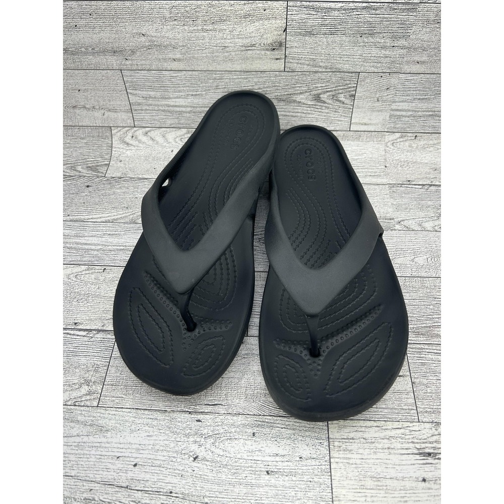 Crocs Flip Flop Sandals Womens Size 9 Iconic Comfort Slip On Casual Beach Shoes